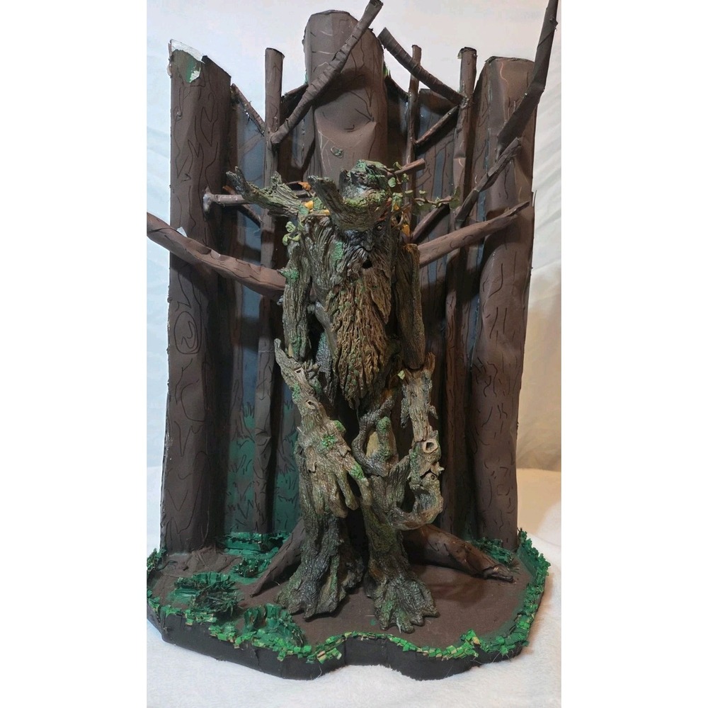 LOTR Treebeard 17" Toy Biz Electronic Talking Tested + Handmade Diorama